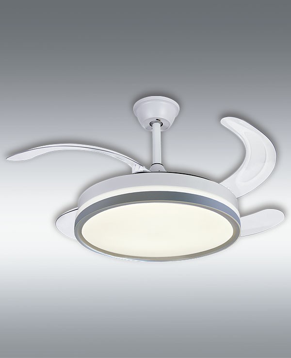 Ventilador DC Sylph en blanco + color plata, vista del producto, ref. CRF21850-BXP